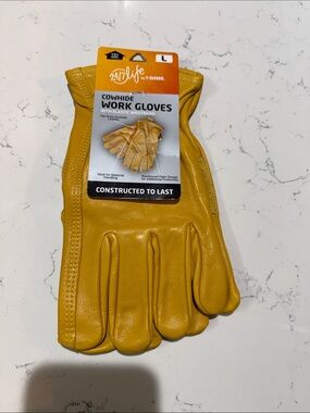 Men’s Yellow Cowhide Work Gloves - Large